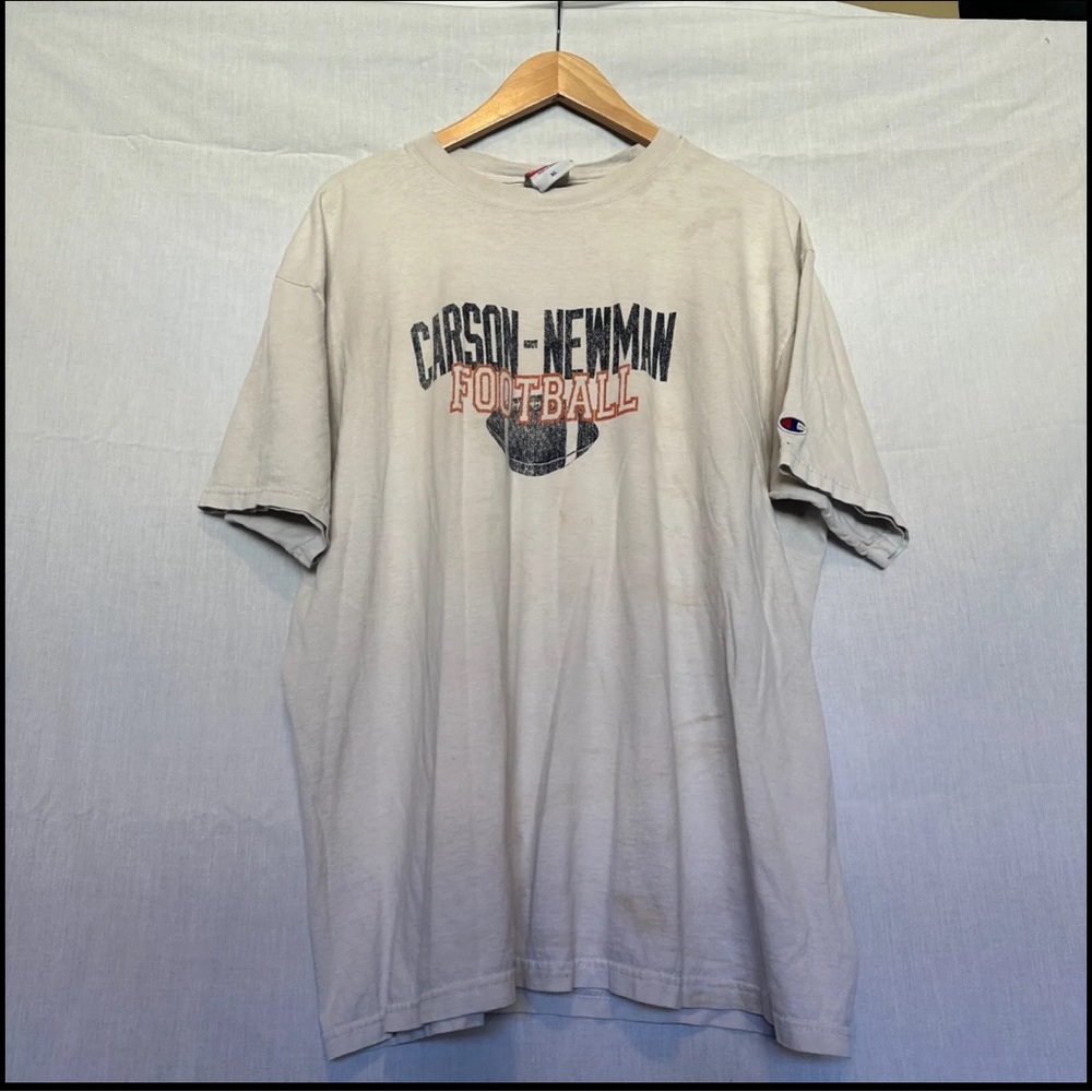 Champion Carson Newman T-Shirt 2000s Era XL Tan Color College Tee